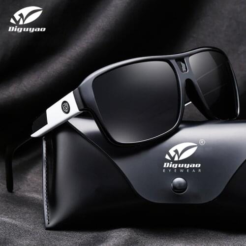 DIGUYAO Brand TR90 Men Sunglasses Polarized Rectangle Male Glasses Driving Sun Glasses Travel Fishing For Men Zonnebril With Box
