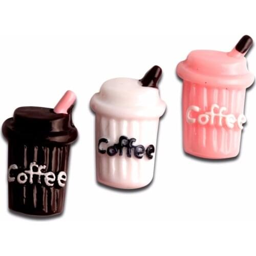 15Pcs Resin Coffee Cups Decoration Crafts Cute Kawaii Bead Flatback Cabochon Embellishments For Scrapbooking DIY Accessories