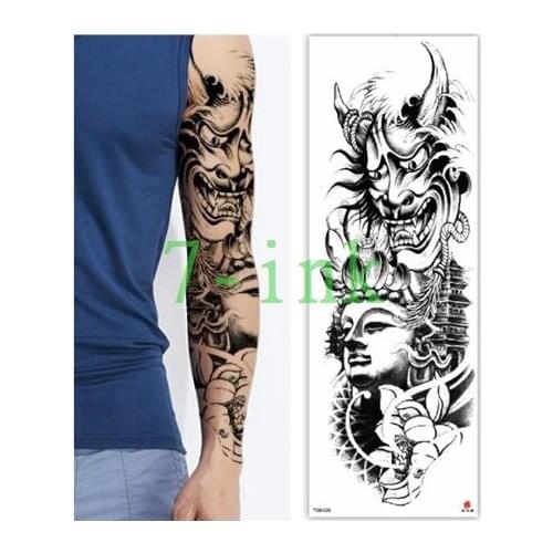 Waterproof Tattoos Sticker Full Arm Cow devil Buddha tower tattoo Water Transfer flash tatoo fake tattoo for men women