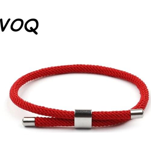 VOQ Hot Selling Lucky Red String Transit Bracelets for Men and Women Couples Adjustable Bracelet Hand Knitted Jewelry Gift