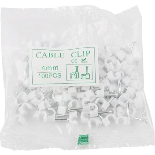100 PCS 4MM square Cable Wire Wall Hanging Screw Clips/ Cable Clips / cable nail/ wire clips
