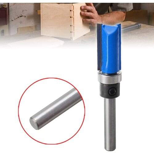 1pc 1/2" 1/4" Shank Woodwork Flush Trimming Tool 6.35mm Cemented Carbide Template Router Bit Wood Grove Milling Cutter