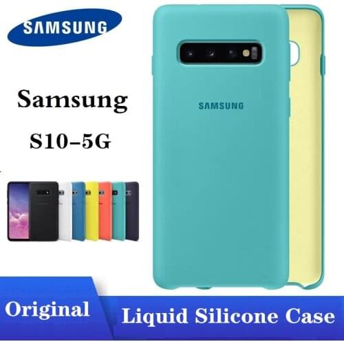 100% Original Samsung S10 5G Silicone Case Soft Back Cover For Samsung Galaxy S 10 5G Phone Protection Shell With Logo&Buttons