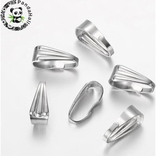 1000pcs 304 Stainless Steel Snap on Bails Hooks Clasps for Jewelry Making DIY Accessories Findings 8.5x3.5mm Hole: 3x7.5mm