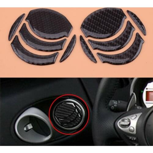 2Sets Carbon Fiber Dashboard Air Outlet Vent Cover Trim Decor Fit for Nissan 350Z 2006 2007 2008 2009