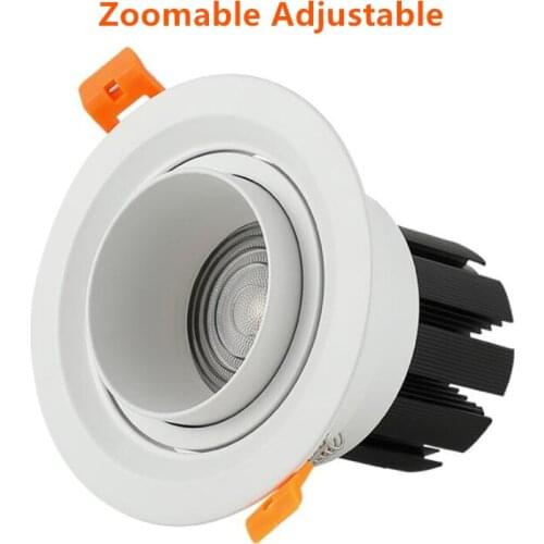 20W 30W Zoom LED Ceiling Lamp embedded spotlight Zoomable Adjustable focus background wall COB Downlight Zoom Exhibition Lamp