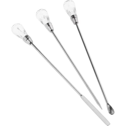 3Piece Nail Stirring Mixing Stick Rod Spoon,Microblading Eyebrow Pigment Rod