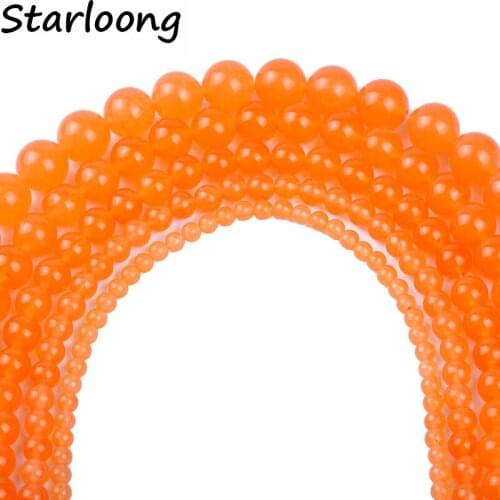 4,6,8,10,12 AAA fashion wholesale natural round orange red loose stone beads For Bracelet Necklace DIY Jewelry Making