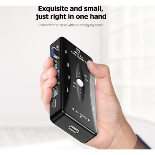 4 Ports USB HDMI KVM Switch Lightness and Portability No Space Occupy Box 4 in 1 Out 4K 1080P VGA Switcher Splitter