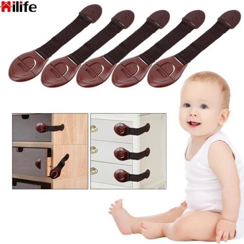 5Pcs/Lot Drawer Door Cabinet Cupboard Safety Locks Baby Security Care Child Baby Security Proof Child Safety Webbing Lock