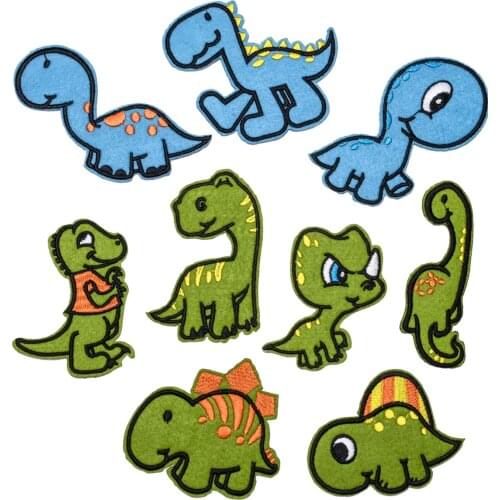 9 pcs Cartoon cute dinosaur Series For Clothes Iron on Embroidered Patches For Hat Jeans Sticker Sew-on DIY Patch Applique Badge