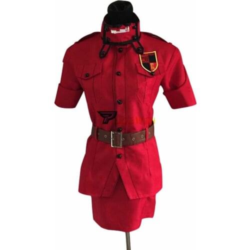 Anime Hellsing Herushingu Seras Victoria Red Cosplay Costume with Socks Custom Made Any Size