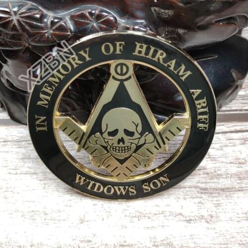 Masonic Auto Car Badge Emblems mason freemason BCM32 WIDOWS SON IN MEMORY OF HIRAM ABIFF 3'' technique personality decoraction