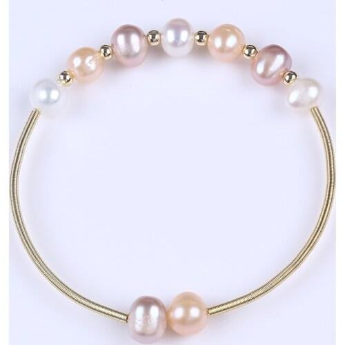 6-7mm potato freshwater pearl bead bracelet for promotion gifts