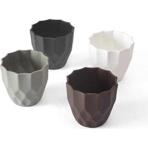 Bonsai Planter Decorative Small Lightweight Frosted Plastic Flower Pot Round Bottom Small Planter for Home