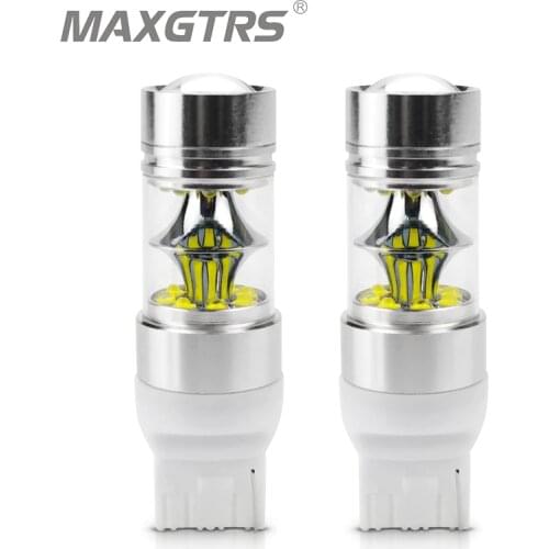 2x T20 7440 W21W 100W CREE Chip XBD Car Daytime Running Driving Lights DRL Brake Bulb Rear Tail Light Reverse Backup Lights