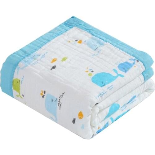 D7YD High Density Six Layers Baby Bath Towel Used for Baby Stroller Blanket Stroller Cover or Nursing Cover Ultra-absorbent