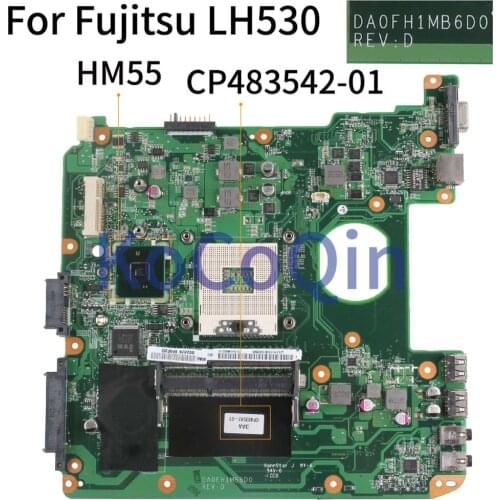 KoCoQin Laptop motherboard For Fujitsu LIFEBOOK LH530 Mainboard CP483542-01 DA0FH1MB6D0 HM55