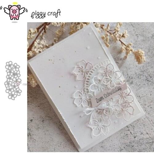 Piggy Craft metal cutting dies cut die mold Flower strip frame Scrapbook paper craft knife mould blade punch stencils dies