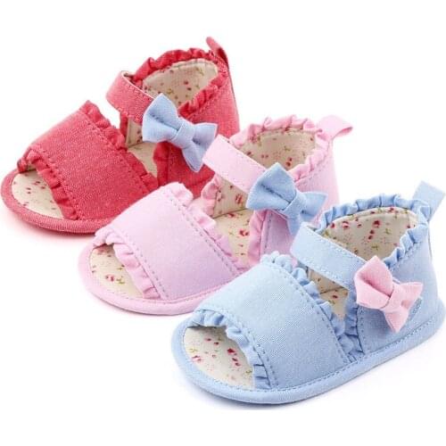 Fashion Summer Baby Shoes Newborn Infant Girls Soft Crib Shoes Newborn Anti-slip Girls Princess Shoes