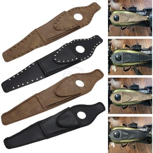 Motorcycle Black Tank Chap Cover Panel Pad Bib Bra Bag For Harley Davidson 883 1200 Forty Eight Sportster PU Leather