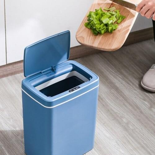 USB Rechargeable Smart Sensor Garbage Bin Autoinduction Trash Can Wastebasket Kitchen Supplies Smart Home Automatic Opening Bin