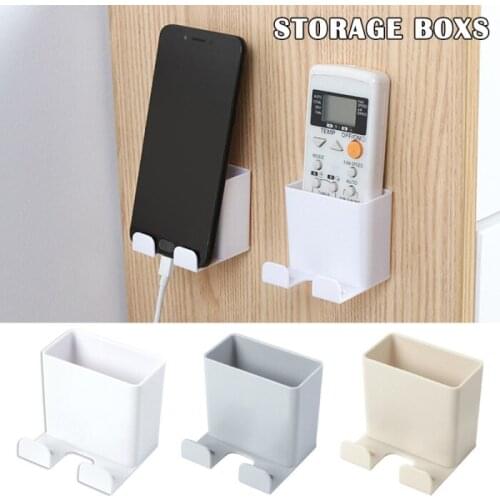 Wall Mounted Organizer Air Conditioner TV Remote Control Storage Box Mobile Phone Plug Holder Multifunction Organizer Container