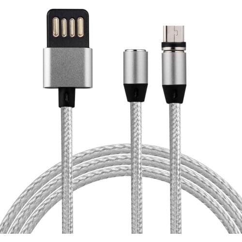 Wholesale 1m 2m 3m 2 3 in 1 nylon magnetic usb charger transmission data line for iphone cellphone charging cord cable