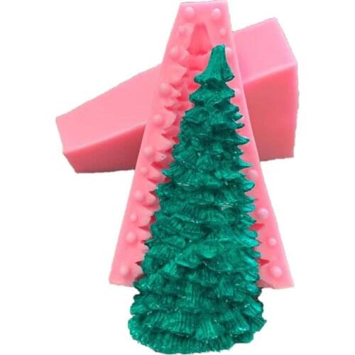 Newest Tree Silicone Mold DIY Christmas Tree Candle Mold Crafts for Aromatherapy Soap #D0