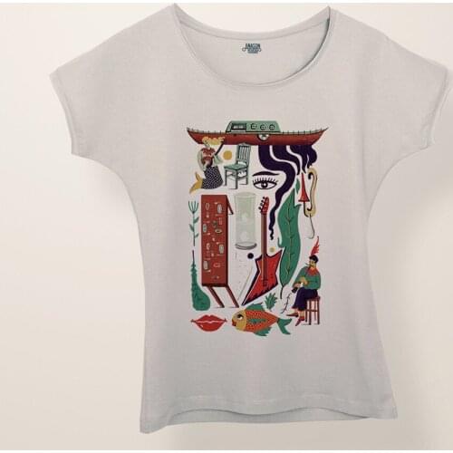 New season womens t-shirt round neck natural cotton original brand normal mold bike collar printed standard size light cool