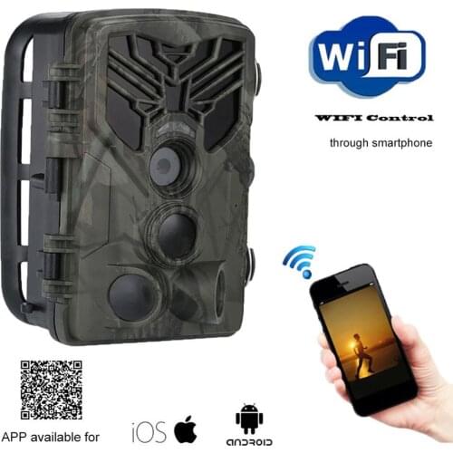 Hunting Trail Camera-WiFi Wildlife Camera With Night Vision Motion Activated Outdoor Trail Camera Trigger Wildlife Scouting