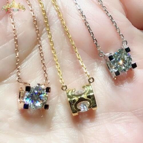 Jewelry 18K gold moissanite Diamond Necklace Wedding gifts MO-01-1