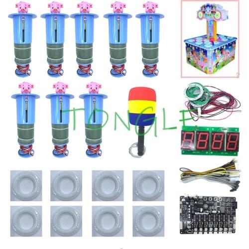 Full kit with Motherboard, 8 hitting heads for kids coin operated arcade games whac-a-mole hit mouse hammer game machine