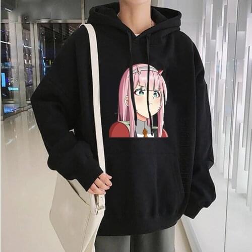 Anime Darling In Franxx Zero Two Hoodies Harajuku Daily Casual Sweatshirt Graphic Men Harajuku Girls Sweet Streetwears