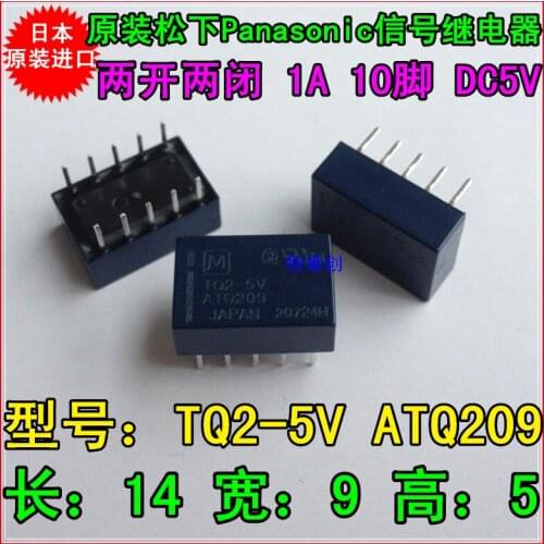 100Pcs/lot Signal relay ATQ201 TQ2-5V ATQ209 DC5V 1A 10 Pin