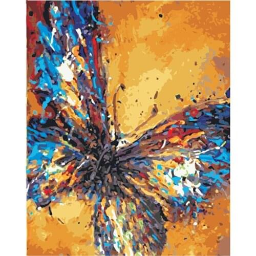 Draw By Number On Canvas Butterfly Animal Acrylic Paint By Number Canvas Painting Kits DIY Hand Painted Art Home Decor