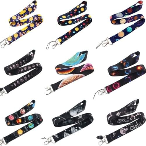 BH1446 Blinghero Cartoon Planet Lanyard For Keys Phone Strap Moon Lanyard Neck Strap Keychain Astronaut Lanyards ID Badge Holder