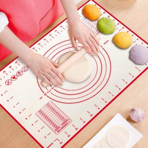 Silicone Mat 80x60 Baking Accessories Pastry and Bakery Kitchen Tools Rolling Pin for Dough Chef Utensil Fondant Pizza Board