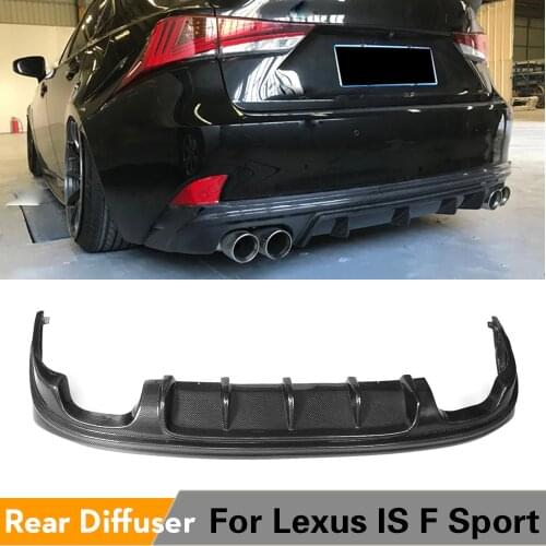 Carbon Fiber Rear Bumper Diffuser Lip Spoiler For Lexus IS F Sport Sedan IS250 IS300 IS350 2013 - 2016 Dual Exhaust One Outlet