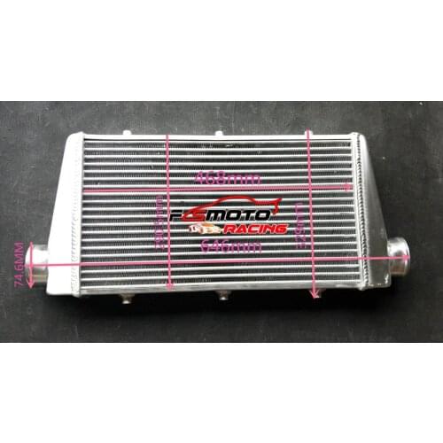 Universal Turbo Front Mount Aluminum Intercooler for 470X290X40mm core 76mm pipe Direct-Fit FMIC