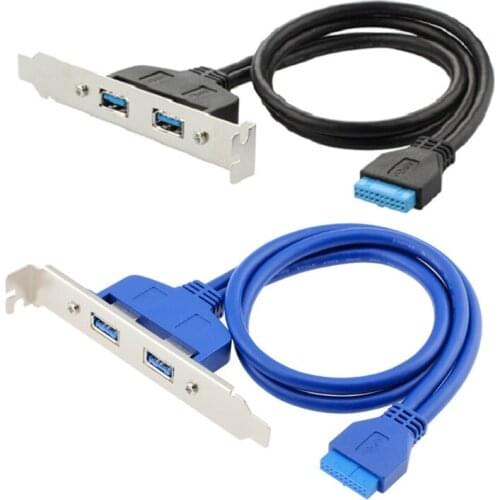 USB 3.0 Dual Port PCI Bracket Cable With Built-in 20-pin Connector 5 Gbps Maximum Transmission Speed Suitable For Computer Case