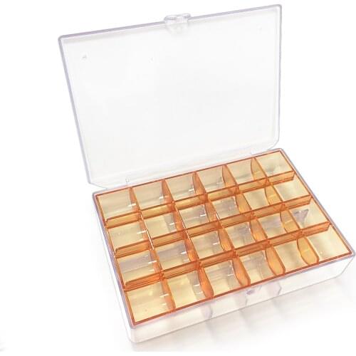 Hearing Aid Accessories Storage Box 24 Slots Double-deck Compartmental