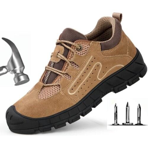 Steel toe safety boots Non-slip Anti-stab ankle Wilderness Survival safty Anti-smashing steel mid-plate safety shoe light