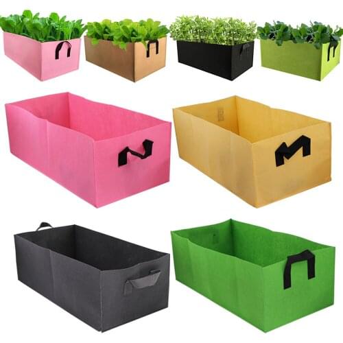 1PC 1MM Thickness Square Fabric 6 Colors 3 Sizes Grow Bags Economic Pots with Handles Garden Planting Containers for Flowers