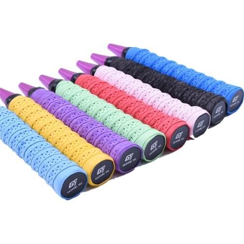 1 PC Badminton Handle Sweat Absorbing Belt Frosted Keel Hand Glue Perforated Non-slip Winding Belt Racket Common Accessories