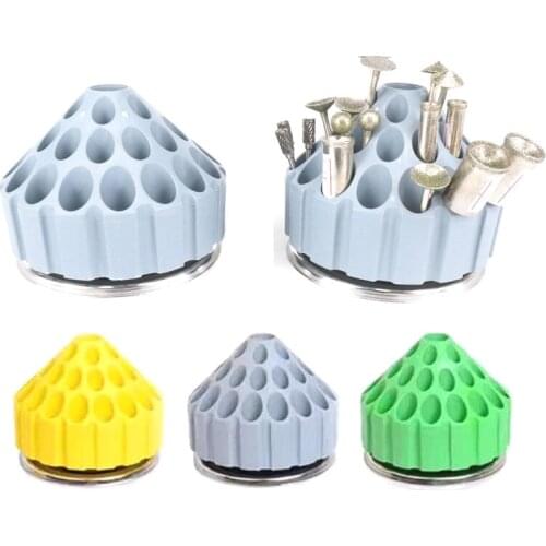 1pc Dental Plastic Bur Holder Block Case 35 Holes 360 degree rotating storage box New type