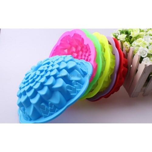 100pcs Silicone Big Cake Molds Flower Crown Shape Cake Bakeware Baking Tools 3D Bread Pastry Mould Pizza Pan DIY Birthday Party