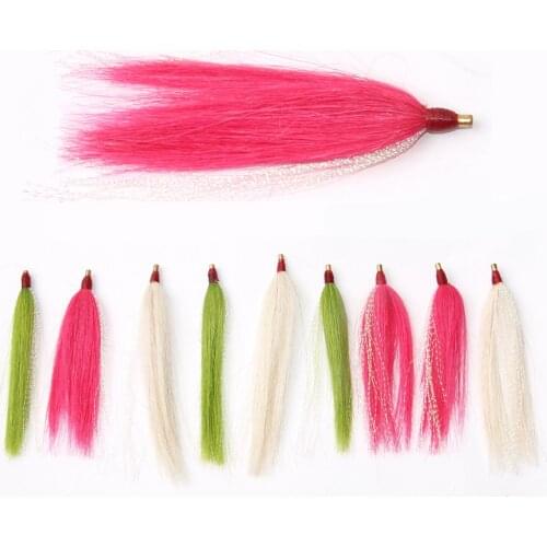 20pcs Bucktail Teasers jig Fishing Lures Saltwater Fishing Cod Tuna lure accessories jigging rig fishing bait