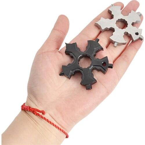 2021 HobbyLane 17 In 1 Bike Repair Tool Multifunction Snowflake Wrench Outdoor Portable Mini Bicycle Repair Tool