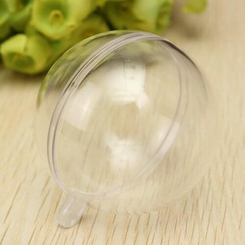 30pcs 7/8/9/10cm Transparent Christmas Clear Plastic Acrylic Fillable Ball Gift Sandy Christmas Tree Ornanment Decorations